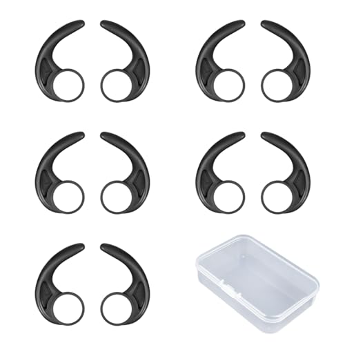5 Paar Ohrhörer-Ohrbügel, 1 Aufbewahrungsbox, Silikon-Ohrbügel, Schwarze Ohrbügel, Ohrstöpselhalter, Sport-Ohrbügel, Anti-Fall-Ohrbügel 5 Paar Ohrhörer-Ohrbügel, 1 Aufbewahrungsbox, Silikon-Ohrbügel, Schwarze Ohrbügel, Ohrstöpselhalter, Sport-Ohrbügel, Anti-Fall-Ohrbügel von DAZZLUXE
