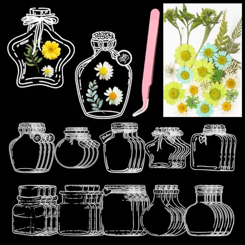40 Stück Transparentes Lesezeichen,DIY Transparente Blume Lesezeichen Set,mit 25 Stück Natürliche getrocknete Blumen,für Glaswaren Schöne Natürlich Blumen-Lesezeichen von DAZZTIME