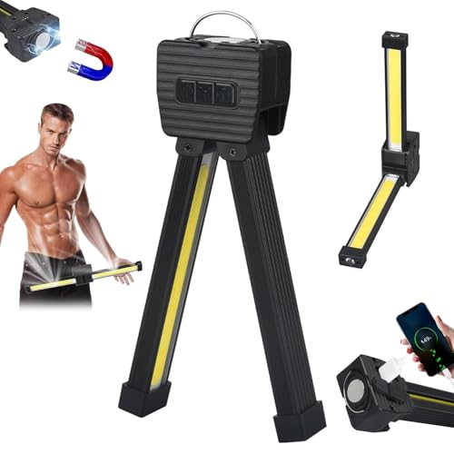 Posing Lamp Gym,Gym Lamp for Posing,Magnetic Posing Lampe Gym with Hanging Hook,Handheld USB Rechargeable Worklight with 180 Degree Folding,7th Gear Dimming,für Campingbeleuchtung von DAZZTIME