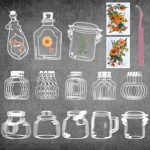 40Stks Getrocknete Blumen Transparente Lesezeichen Set, Pflanzen Proben Wunschflaschen Lesezeichen, Klare Glaswaren Aufkleber Bookmark mit Pinzette 30Stk Trockenblumen für Kinder Basteln DIY 40Stks Getrocknete Blumen Transparente Lesezeichen Set, Pflanzen Proben Wunschflaschen Lesezeichen, Klare Glaswaren Aufkleber Bookmark mit Pinzette 30Stk Trockenblumen für Kinder Basteln DIY von DBTW