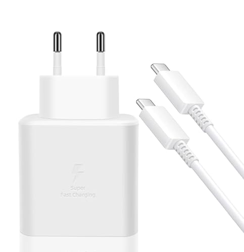 45W Schnellladegerät, Ladegerät für Samsung Galaxy S24,S23,S22 Ultra,Tab S9 S8 S7 Ultra,Z Fold Flip 5/4 und Andere Handy,USB C Schnellladekabel 2M,Super Fast Charger Adapter mit Ladekabel - Weiß von DBZYLN