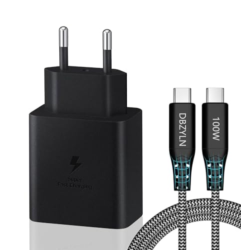 DBZYLN Schnellladegerät 45W Ladegerät für Samsung Galaxy S24/ S23/ S22 Ultra,Tab S9/ S8/ S7 Ultra,Z Flip Fold 3/4/ 5,USB C Schnellladekabel 2M,Super Fast Charger für Samsung Ladekabel - Schwarz von DBZYLN