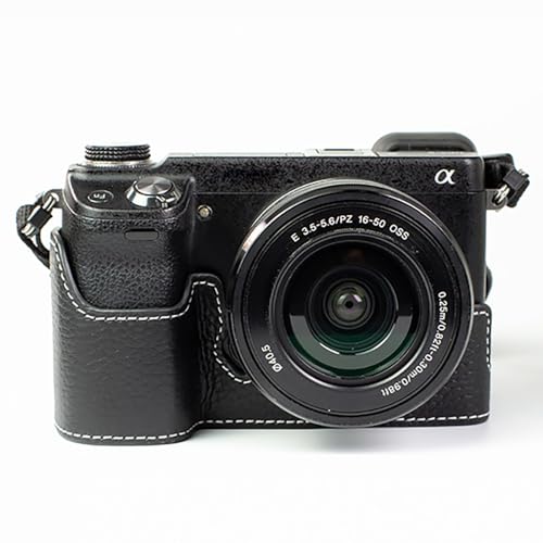 Handgefertigte Retro-Echtleder-Kameratasche für Sony NEX-6/7 (schwarz) von DBZZ