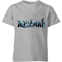 Aquaman Chest Logo Kinder T-Shirt - Grau - 11-12 Jahre von DC Comics