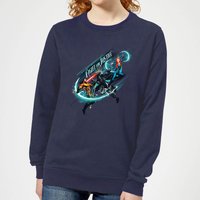 Aquaman Fight For Justice Damen Sweatshirt - Navy Blau - XS von DC Comics