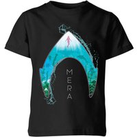 Aquaman Mera Logo Kinder T-Shirt - Schwarz - 9-10 Jahre von Original Hero