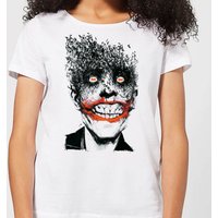 Batman Joker Face Of Bats Damen T-Shirt - Weiß - M von DC Comics