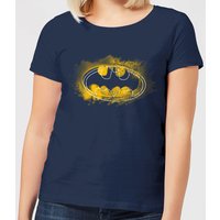 Batman Spray Logo Damen T-Shirt - Navy Blau Blau - XL von DC Comics