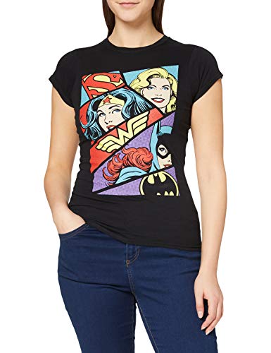CID Dc Originals-Heroine Pop Art T-Shirt für Damen, Schwarz (Black), Large von DC Comics