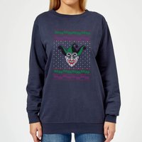 DC Comics Joker Knit Damen Weihnachtspullover – Navy - S von DC Comics