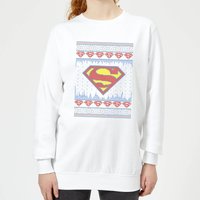 DC Comics Supergirl Knit Damen Weihnachtspullover – Weiß - M von DC Comics