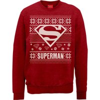 DC Comics Superman Christmas Knit Logo Weihnachtspullover – Rot - M von DC Comics