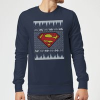 DC Comics Superman Knit Weihnachtspullover – Navy - L von DC Comics