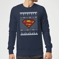 DC Comics Superman Knit Weihnachtspullover – Navy - M von DC Comics
