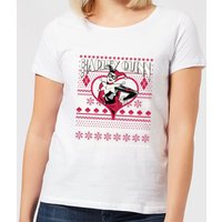 DC Harley Quinn Damen Christmas T-Shirt - Weiß - L von DC Comics