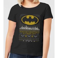 DC Seasons Greetings From Gotham Damen Christmas T-Shirt - Schwarz - M von DC Comics