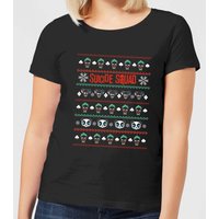 DC Suicide Squad Knit Pattern Damen Christmas T-Shirt - Schwarz - S von DC Comics