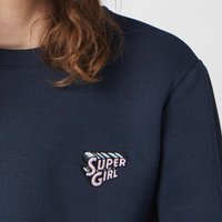DC Super Girl Unisex Embroidered Sweatshirt - Navy - L von DC Comics