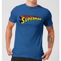 DC Superman Telescopic Crackle Logo Herren T-Shirt - Royal Blau - M von DC Comics