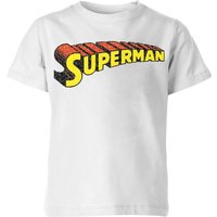 DC Superman Telescopic Crackle Logo Kinder T-Shirt - Weiß - 3-4 Jahre von DC Comics