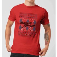 Harley Quinn Men's Christmas T-Shirt - Red - S von DC Comics