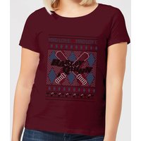 Harley Quinn Women's Christmas T-Shirt - Burgundy - XL von DC Comics