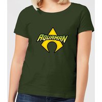 Justice League Aquaman Logo Women's T-Shirt - Forest Green - M von DC Comics