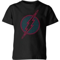 Justice League Flash Retro Grid Logo Kids' T-Shirt - Black - 5-6 Jahre von DC Comics