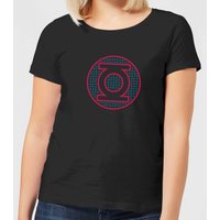 Justice League Green Lantern Retro Grid Logo Women's T-Shirt - Black - L von DC Comics