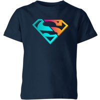 Justice League Neon Superman Kids' T-Shirt - Navy - 11-12 Jahre von DC Comics