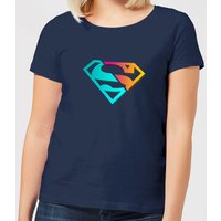 Justice League Neon Superman Women's T-Shirt - Navy - M von DC Comics