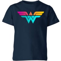 Justice League Neon Wonder Woman Kids' T-Shirt - Navy - 5-6 Jahre von DC Comics