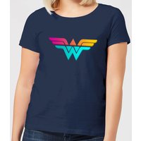 Justice League Neon Wonder Woman Women's T-Shirt - Navy - S von DC Comics