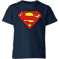 Justice League Superman Logo Kids' T-Shirt - Navy - 11-12 Jahre von DC Comics