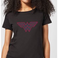 Justice League Wonder Woman Retro Grid Logo Women's T-Shirt - Black - XXL von DC Comics