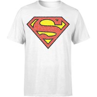 Originals Official Superman Crackle Logo Herren T-Shirt - Weiß - XL von DC Comics