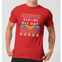 Wonder Woman 'Sleigh All Day Men's Christmas T-Shirt - Red - L von DC Comics