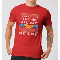 Wonder Woman 'Sleigh All Day Men's Christmas T-Shirt - Red - S von DC Comics