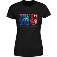 Wonder Woman Truth, Love und Justice Damen T-Shirt - Schwarz - S von DC Comics