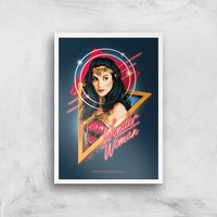 Wonder Woman Welcome To The 80s Giclee Art Print - A2 - White Frame von DC Comics