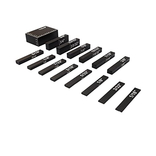 15-teiliges Setup-Block-Höhenmessgerät-Set Präzisions-Aluminium-Setup-Stangen Router-Tischkreissägen-Zubehör 1/16" Holzbearbeitungs-Setup Messwerkzeuge(Noir) von DCDCD
