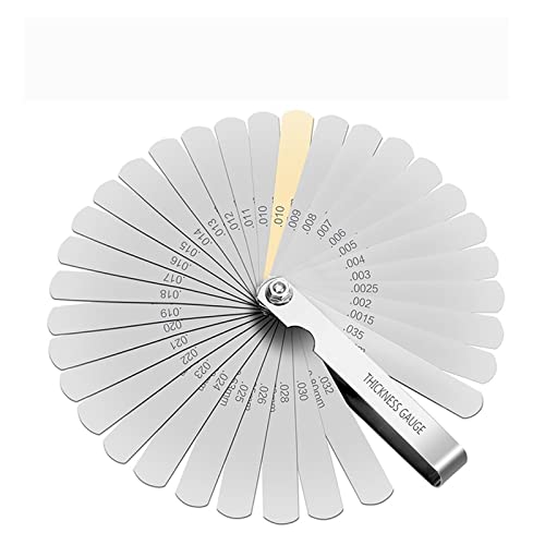 32/26/25/20 Klingen Fühlerlehre Metrischer Lückenfüller 0,02–1 mm / 0,0008–0,040 Zoll Gage Messwerkzeug for Motorventileinstellung Messwerkzeuge(32pcs type B) von DCDCD