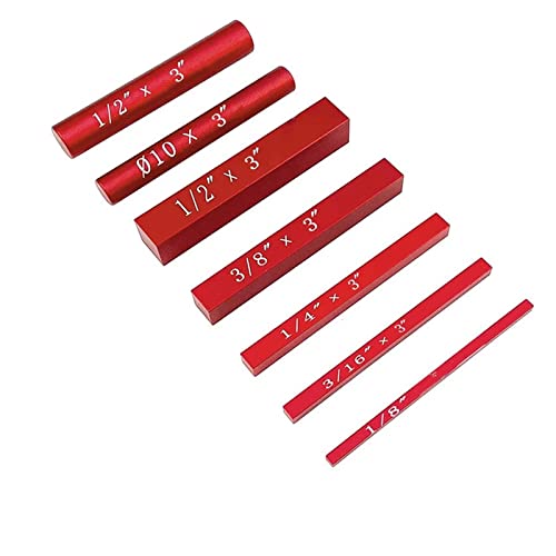 7 STÜCKE Setup Blocks Höhenmessgerät Set Präzisions-Setup-Stangen aus Aluminiumlegierung mit Markierungen for die Holzbearbeitung, Router und Tischkreissäge Messwerkzeuge(Rood) von DCDCD