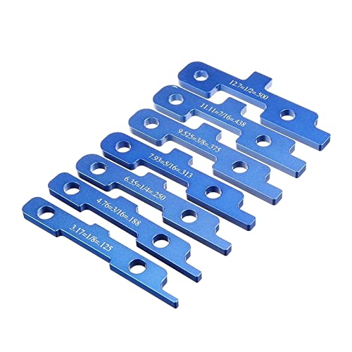 7-teiliges Präzisions-Fräser-Tisch-Set-Up-Stangen-Holzbearbeitungs-Aluminium-Setup-Block-Höhenmessgerät-Set Tischkreissägen-Zubehör Gehrungsmessgerät-Werkzeug Messwerkzeuge(7pc No Box) von DCDCD