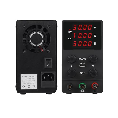 AC 220 Schalt-DC-Labornetzteil 30V 10A 5A 300W Einstellbare Labortisch-Netzteile Spannungsregler USB(120V 3A Black) von DCDCD