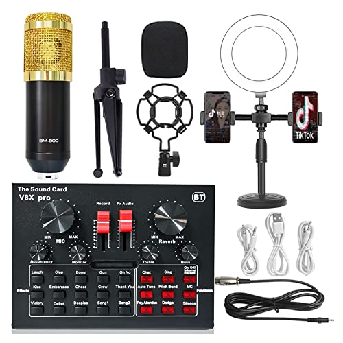 DCDCD Kondensatormikrofon -Bündel -Mikrofon -Kit V8 Live -Soundkarte BM800 Mikrofon -Mobiltelefon Computer Universal Sound Card(1 UK) von DCDCD