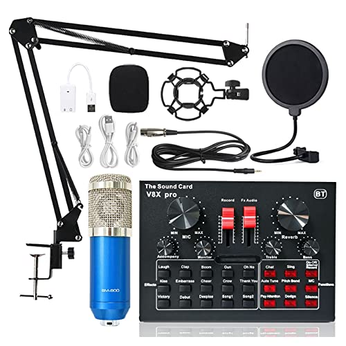 DCDCD Kondensatormikrofonpaket, Mikrofon -Kit mit Live -Soundkarte, einstellbare Mikrofon -Suspensionsschere, Audio -Schnittstelle DJ Rührgerät(4) von DCDCD