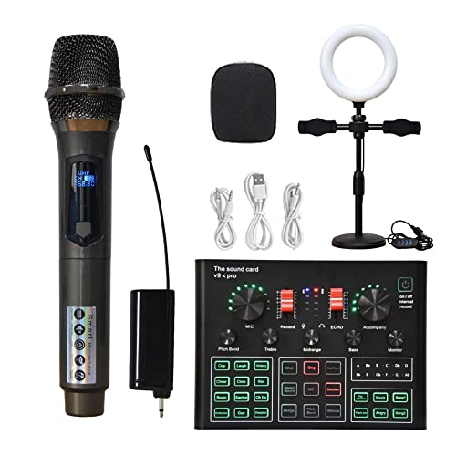 DCDCD Live -Soundkartenhalterungs -Set -Kondensator -Mikrofon -Soundkarte for Live -Sound -Card -Bracks -Set -Set -Set -Card -Card -Card -Schallausstattung V8s Soundkarte(1 UK) von DCDCD