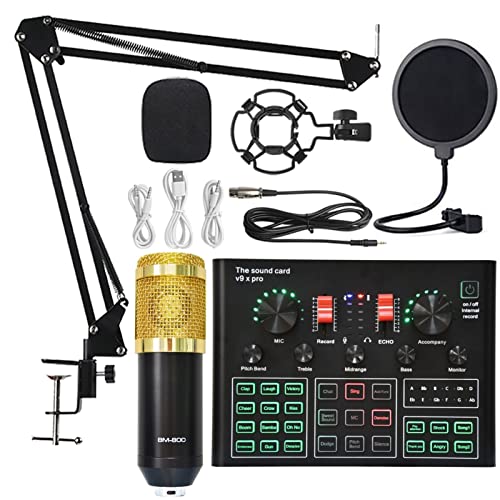DCDCD Podcast Equipment Bundle Sound Card Live Broadcast Dedizierte vollständige Set von V8 Live Broadcast Set BM800 Mikrofon(1 UK) von DCDCD