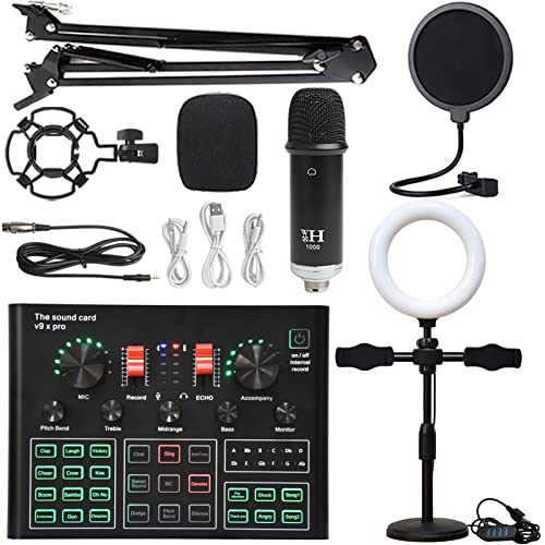 DCDCD Podcast Equipment Bundle Sound Card Live Broadcast Dedizierte vollständige Set von V8 Live Broadcast Set BM800 Mikrofon(11) von DCDCD